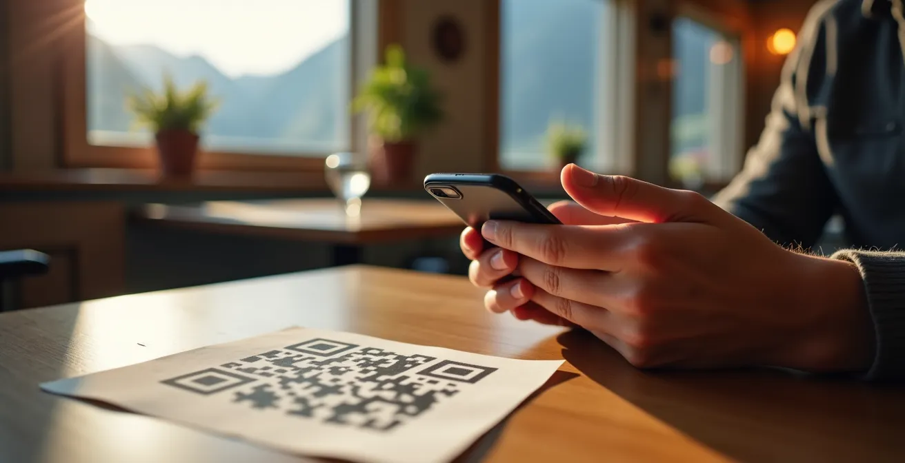 QR-Code-Zahlung in einem Schweizer Restaurant für erhöhte Effizienz