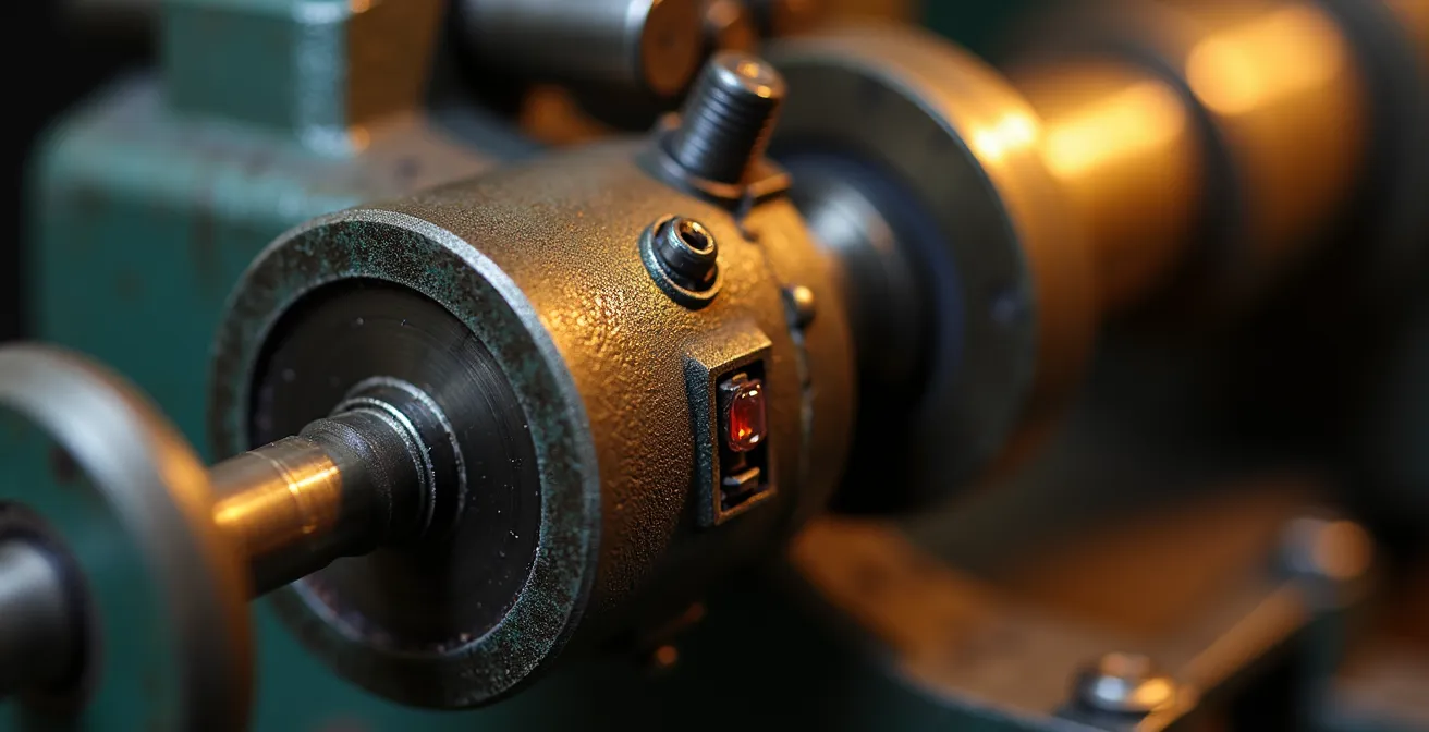 Traditionelle Schweizer Präzisionsdrehmaschine mit modernen Sensoren nachgerüstet