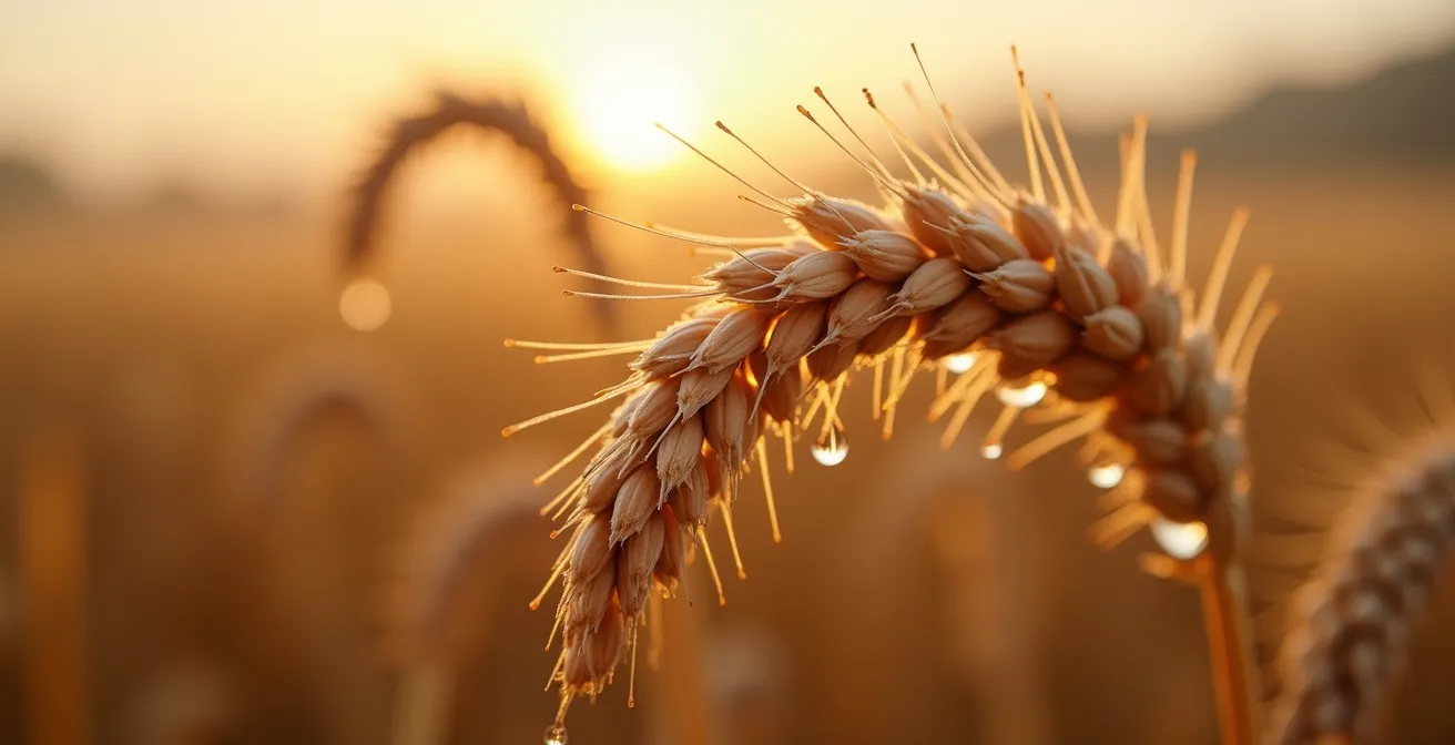 Sorghum-Pflanzen gedeihen auf trockenem Schweizer Ackerland